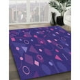 thumbnail image 3 of Ahgly Company Machine Washable Indoor Round Transitional Bright Purple Area Rugs, 7' Round, 3 of 7