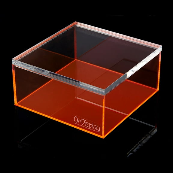 OnDisplay Electric Neon Luxe Clear Acrylic Storage Treasure Box - Medium
