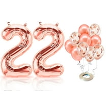 PARIS PRODUCTS - 22nd Birthday Rose Gold Balloons & Number 22 Mylar Balloon, 22nd Birthday Party Decor, 22nd Birthday Decorations for Girl, 22nd Birthday Decorations Girl 22