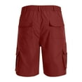thumbnail image 4 of DPTALR George Men's Summer Cargo Shorts,Elastic Waist Knee Length Relaxed Fit,Outdoor Fishing Hiking Pants with Multi Pockets,Red,Big and Tall Men M, 4 of 5