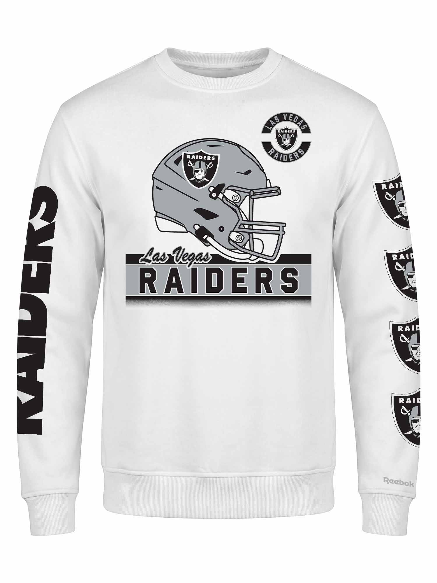 Las Vegas Raiders Reebok Mens White Crew Sweatshirt