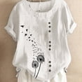 thumbnail image 1 of Qarigey Camisa de manga corta con cuello y botones estampados de de león para mujer Prendas para la parte del cuerpo Blanco 4XL Qarigey AP001990-20, 1 of 5