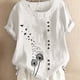 thumbnail image 1 of Qarigey Camisa de manga corta con cuello y botones estampados de de león para mujer Prendas para la parte del cuerpo Blanco XL Qarigey AP001990-17, 1 of 5