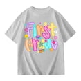 thumbnail image 2 of Girls T Shirts Short Sleeve Crew Neck Graphic Tees Casual Letter Print School Days Stylish Campus T-Shirts for Girls Size 11-12Y, 2 of 7