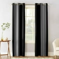 thumbnail image 2 of Hokiten Black Striped Blackout Curtains | Light Blocking Print Window Curtains, Farmhouse Black White Stripes Thermal Insulated Window Drapes for Living Room Kitchen Cafe (2 Panels, 104"W x 90"L), 2 of 7