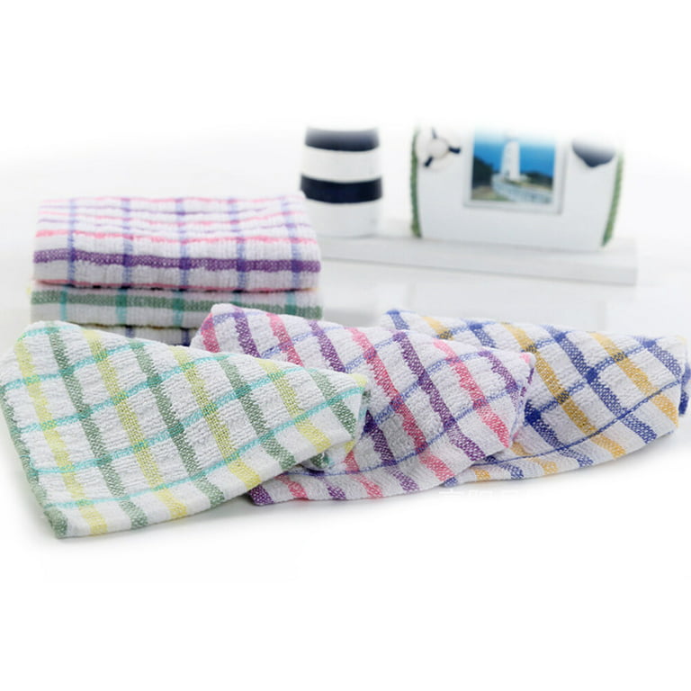 set Of 5] Simple Checkered Design Dish Towels, Exported Tea Towels,  Cleaning Cloths For Kitchen, Water Absorbent & Lint Free