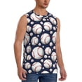 thumbnail image 2 of Pofeuu Cute Basebal Print Men's Muscle T-Shirt, Sleeveless, Muscle Tank, Classic Muscle Tee Top For Men Casual Sleeveless Muscle T-Shirt Trendy Clothes-XX-Large, 2 of 7