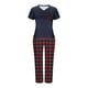 thumbnail image 5 of Blusa informal con cuello en V y manga corta para mujer, pantalones de moda, pijama, tops y pantalones de poliéster., 5 of 6