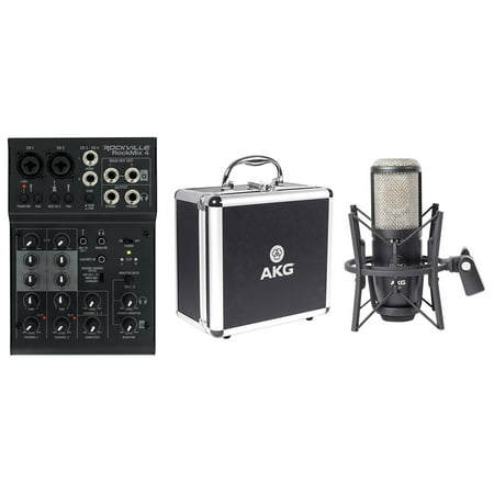 AKG P420 Studio Condenser Recording Podcasting Microphone Dual Capsule Mic+Mixer
