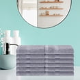 thumbnail image 2 of Meadowcove Rayon from Bamboo/Cotton Blend 12-Piece Face Towels Set , Chrome by Blue Nile Mills, 2 of 5