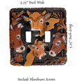 thumbnail image 2 of Urbalabs Western Cowboy Cute Cows Rustic Horse Decorative Light Switch Outlet Wall Plate Covers Rustic Light Switch Covers Single Double 2 Gang Switch Plates (Double Switch), 2 of 7