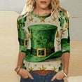 thumbnail image 4 of Ounisa Womens 3/4 Sleeve St. Patrick's Day T-Shirts Crew Neck Spring Graphic Tee Tops, 4 of 8