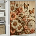 thumbnail image 5 of Shangniulu Shower Curtain, with Tender Clouds Butterflies Flowers and , Cloth Fabric Bathroom Decor Set with Hooks, 5 of 6