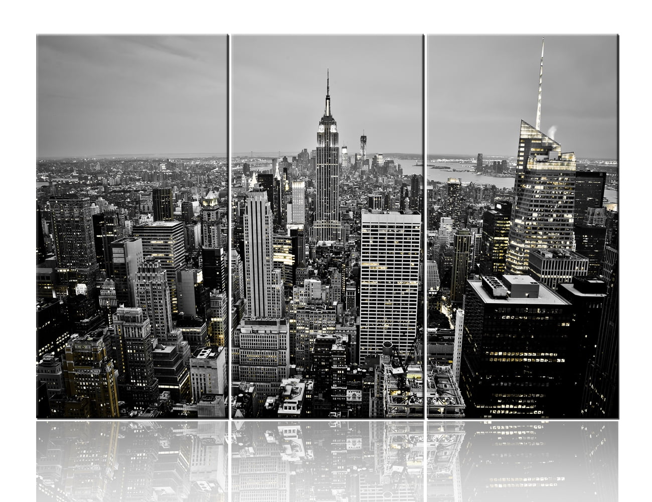 TISHIRON 3PCS Framed Canvas Wall Art Set,60"x40" Black and White New