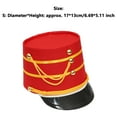 thumbnail image 2 of TiaoBug Kids Adults Majorette Hat Marching Band Major Drum Hat for Theme Party Stage Performance Red L, 2 of 6