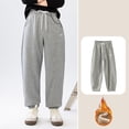 thumbnail image 3 of Fozruso Girls School Uniform Pants Stylish Girls Casual Pants For Fall And Winter Loose Fit Stretchy Sweatpants For Kids Thickened Fleece Lined Comfortable Joggers For Older Sizes 6-7 Years, 3 of 6