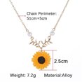 thumbnail image 5 of PVCS Pendentif pendentif Feuille de Tournesol en Or Jaune Femmes Long Collier, 5 of 5