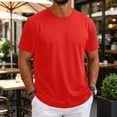 thumbnail image 2 of Mens Shirts Ultra Soft Plain Tshirts for Men Crew Neck Casual Basic Tee Shirt Undershirt Red XL, 2 of 8