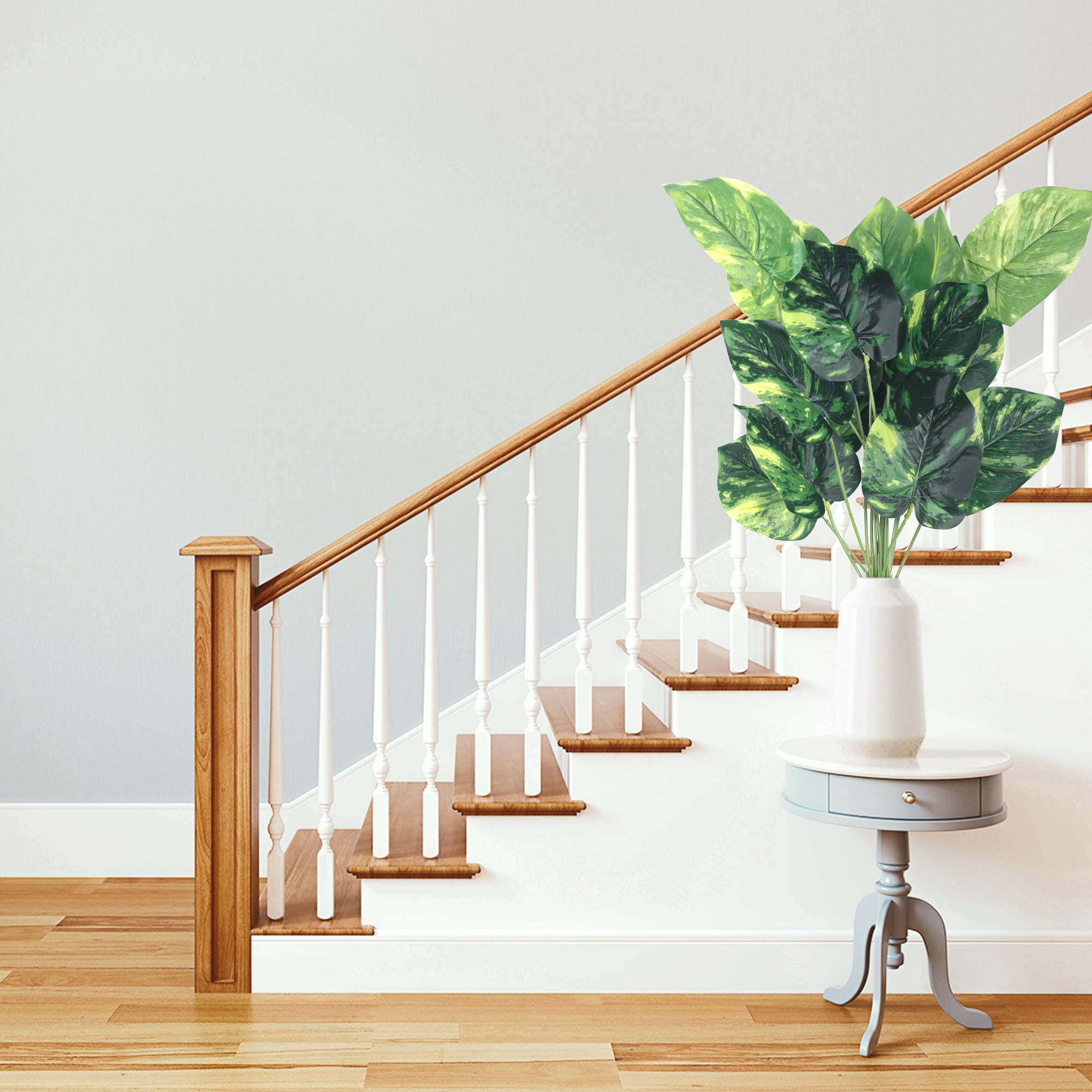 Unique Bargains Artificial Stems Leaves Faux Greenery Plants for Home Decor Green Pothos