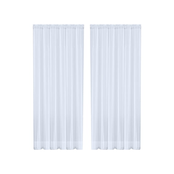 hulanddfd Semi-Sheer Curtain 83.86"x53.97" Soft Solid Color Rod-Pocket Curtain for Living Room Bedroom Balcony White