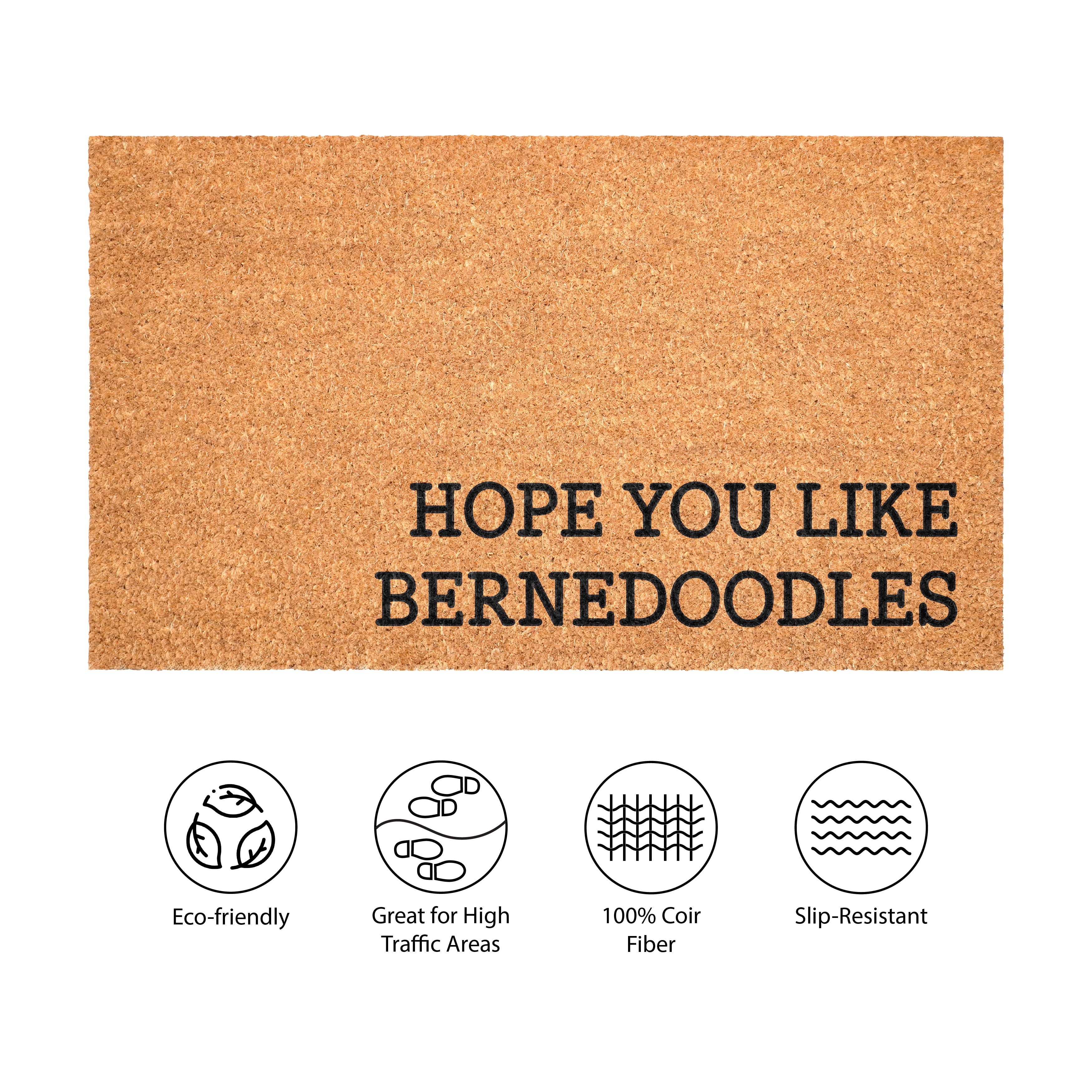 Hope You Like Berne doodles Non Slip Vinyl Backing, Front Doormat, Entryway Doormat, 24x36
