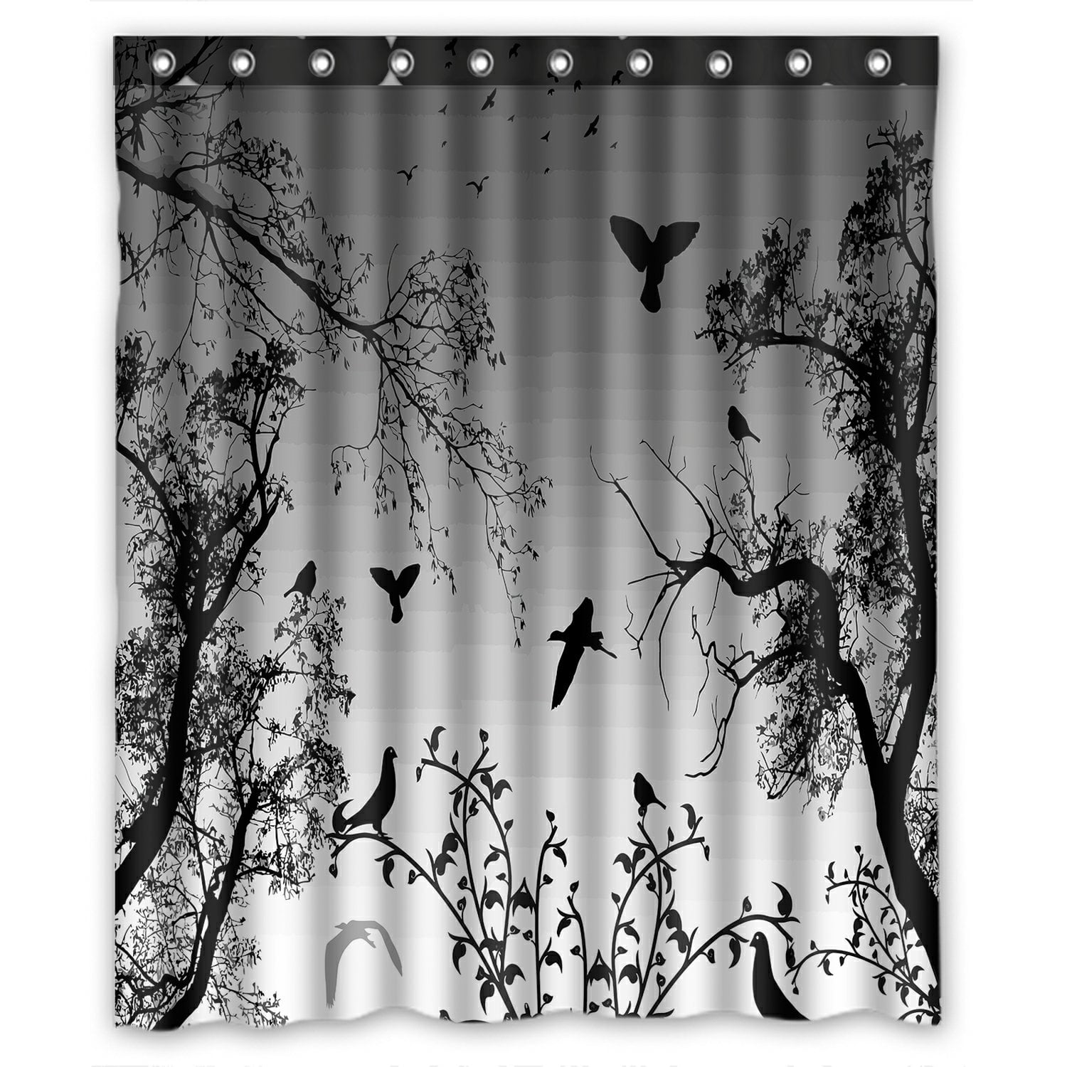 PHFZK Tree of Life Shower Curtain, Abstract Nature Background with