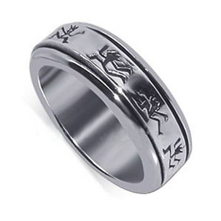 - Gem Avenue Men's 925 Sterling Silver Dancing Figures Spinning Band,7mm
