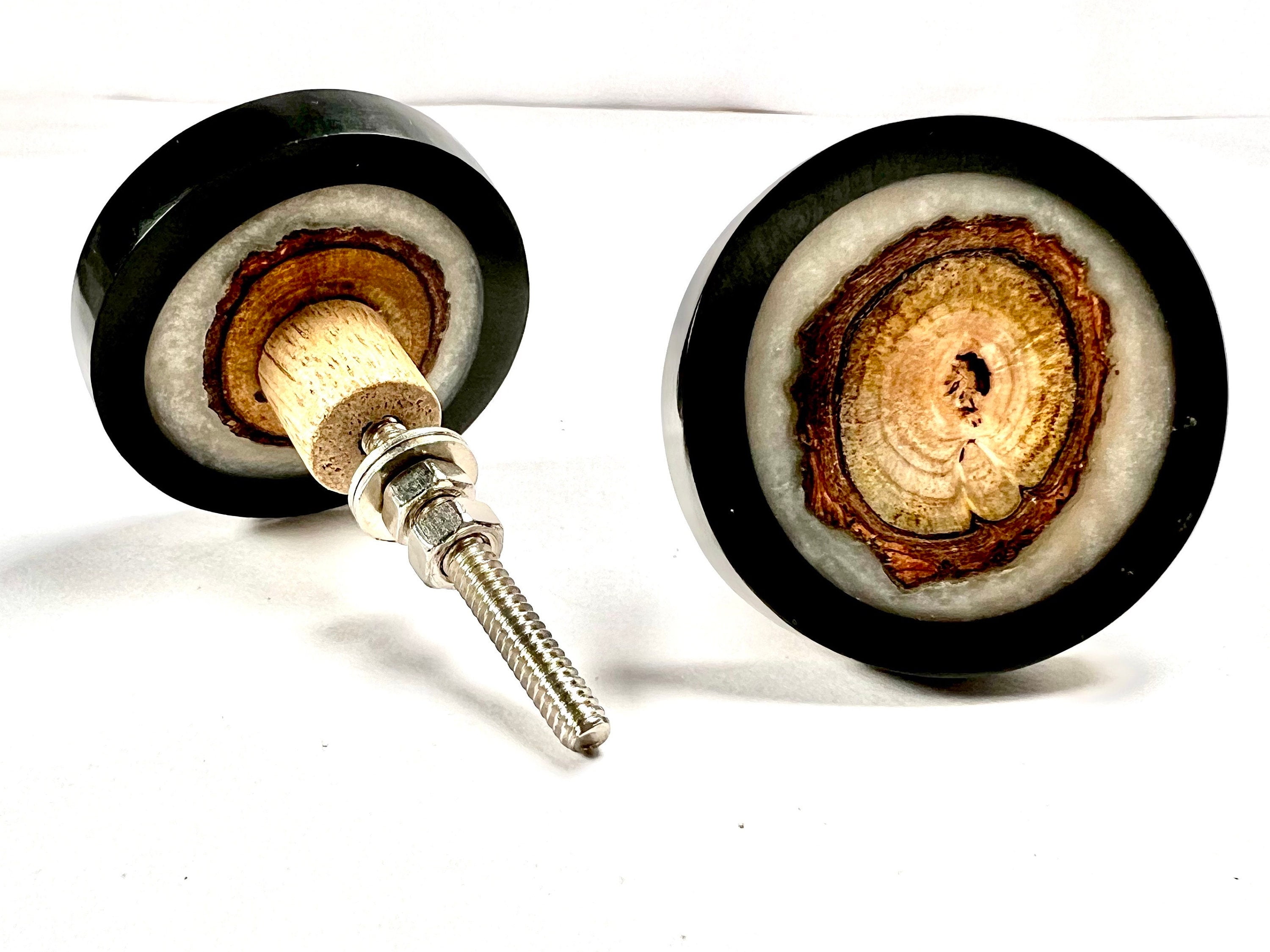 10 PC SET of Cabinet resin Knobs | Resin and wood knobs|Drawer Closet Dresser Wardrobe Furniture Door| Nuts & Bolts Included