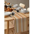 thumbnail image 3 of Burnt Orange Striped Table Runner Farmhouse Orange Ombre Stripes Tablerunners 13 x 60 Inch, Table Decorations Tabletop Scarf for Summer Gathering Holiday Farmhouse Kitchen Dining Decor, 3 of 6