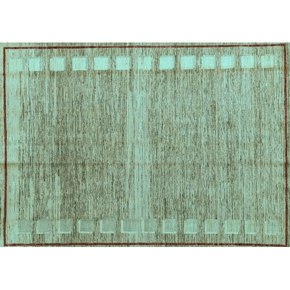 Ahgly Company Indoor Rectangle Oriental Light Blue Modern Area Rugs, 6' x 9'