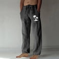 thumbnail image 1 of Puntoco Pantalones casuales largos para hombre, pantalones casuales con estampado de moda para hombre, cintura elástica con bolsillos, pantalones deportivos, 1 of 4