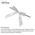 thumbnail image 4 of Unique Bargains 100Pcs Mini Ribbon Bow 3.5' Twist Tie Mini Fabric Satin Ribbon Flower Bows Craft DIY Sewing Bows Light Silver, 4 of 5