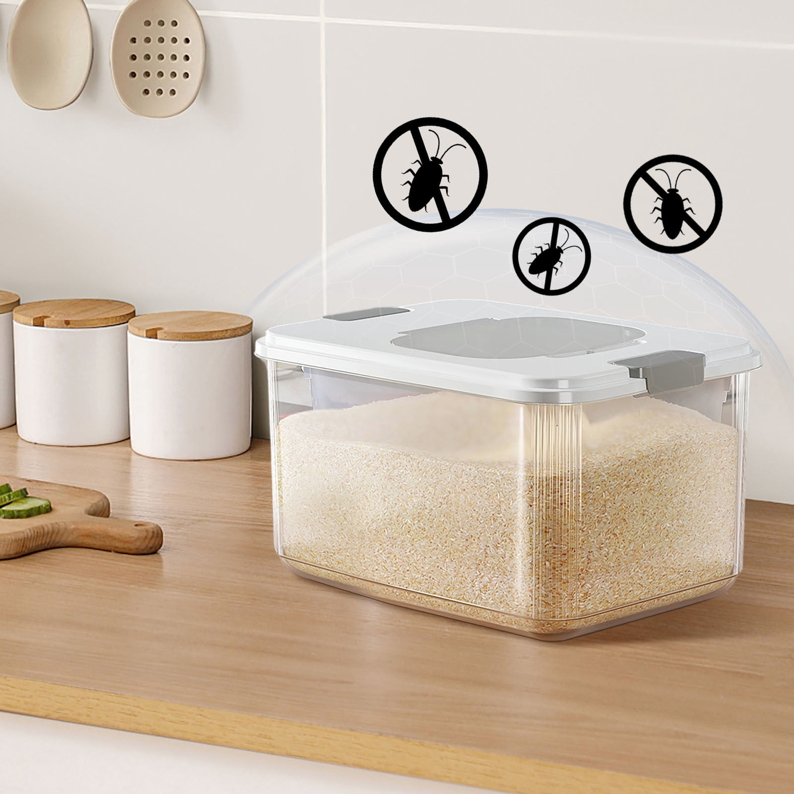 Airtight Food Storage Container Set for Kitchen Organization Large Capacity Cereal Rice and Dry Preservation