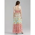 thumbnail image 4 of Women Summer Casual Maxi Dress Boho Dress Sleevelss Tie up Flowy Dress Cutout Long Dress Vacation Beach Dress, 4 of 6
