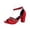 Red, variant on SBYOJLPB Women's Sandals Fashionable Casual Outerwear Versatile Plus Size Solid Color Rhinestones Round Toe High Heel Buckle Sandals