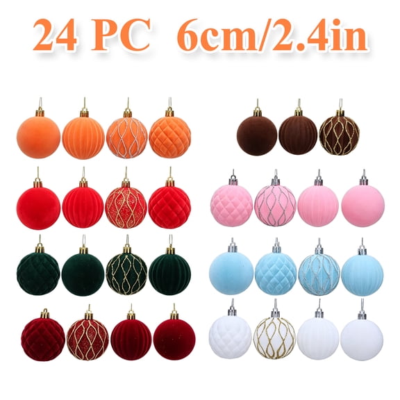 Suncoda 24pcs Christmas Ball Ornaments, 2.4" Shatterproof Christmas Tree Decorations, Hanging Xmas Decorations for Tree, Holiday, Party, Home Decor