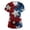 Deep Red-A#6321, variant on AHMOMEI 250 Anniversary USA Shirt Womens Scrub Top Women 4th of July Women Nurse Uniform with Pocket S-5XL Plus Size Womens Scrubs Tops
