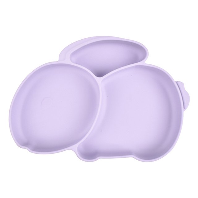 Platos de dibujos animados para niños, platos antideslizantes para alimentación de bebés, vajilla con ventosa no tóxica JShteea Libre de BPA
