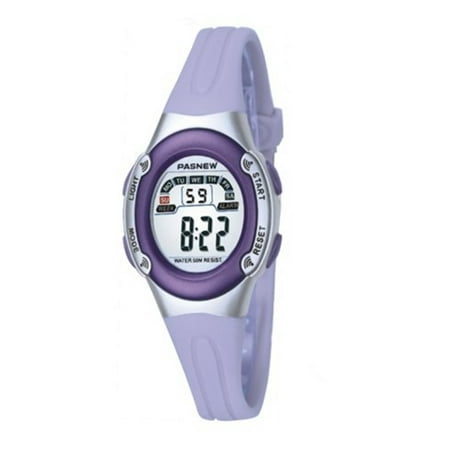 Multifunction Digital Wrist Watch - Waterproof LED Digital Wristwatch, Multifunction Sport Watch for Women Color:Purple