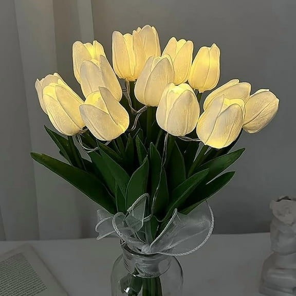 WE LED Tulip Night Lamp Artificial Tulips Real Touch Bouquet Night Light Decoration for Wedding, Home, Garde