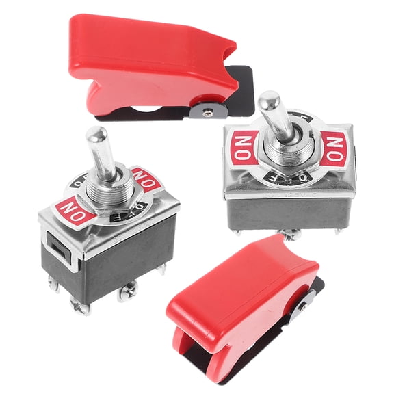 2pcs Toggle Switches with Guard for Car Marine Truck Heavy Duty On/Off Switches Car Rocker Toggle Switch Automotive Toggle Switches