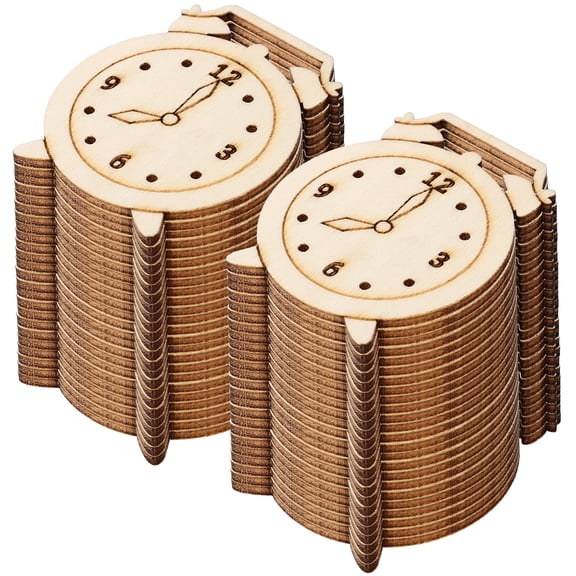 Hemoton  5 Packs Logs World DIY Decorating with Ribbon Clock Appearance Design