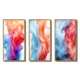 thumbnail image 2 of Designart "Blue and Red Liquid Ink Composition" Minimalism Framed Wall Art Set Of 3 - Blue Abstract Minimalism Frame Gallery Wall Set For Home Decor, 2 of 6