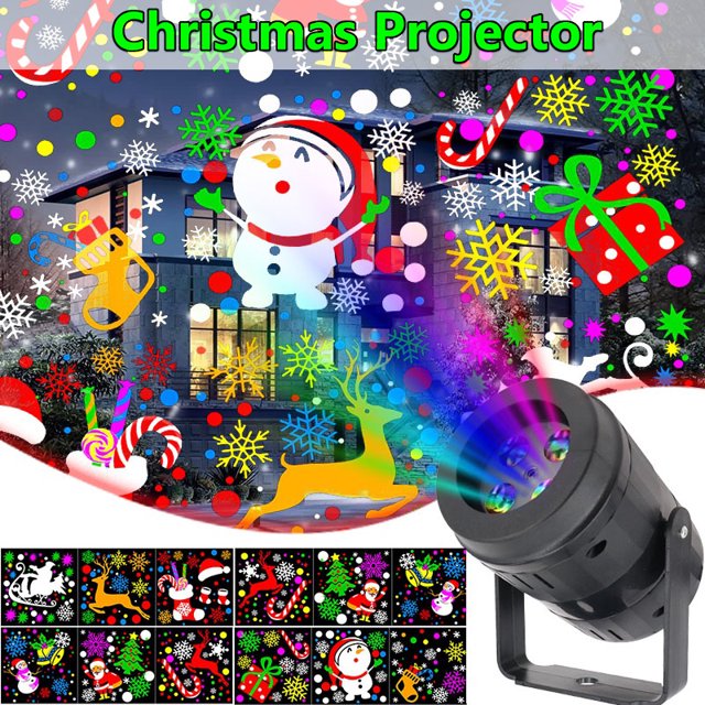 Morttic 16 Patterns Christmas Led Projector Light Rotating Projection
