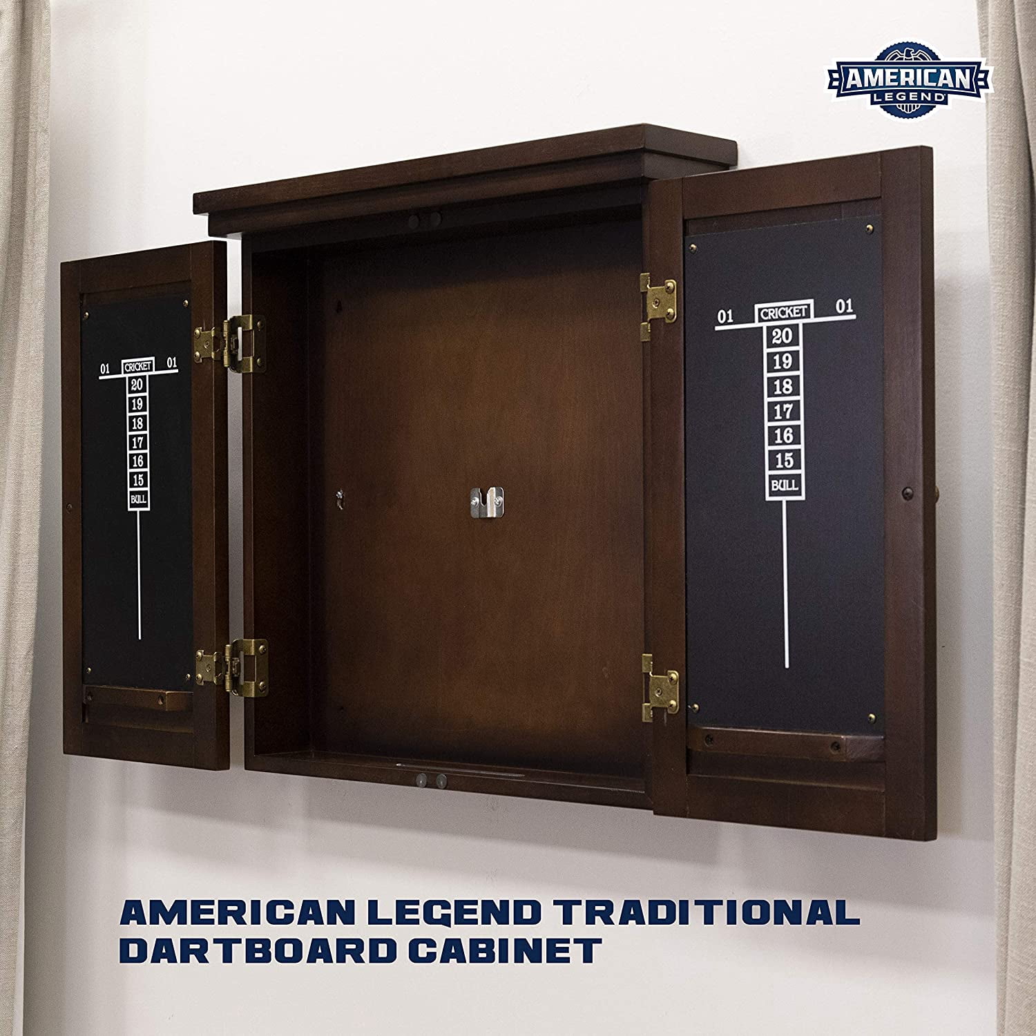 American Legend Chelsea Dartboard Cabinet with Espresso Finish - Dartboard Not Included