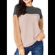 thumbnail image 2 of Camisetas Holgadas Informales de Punto con Cuello Redondo y Larga con Bloques de Color A para Mujer Negro M, 2 of 6
