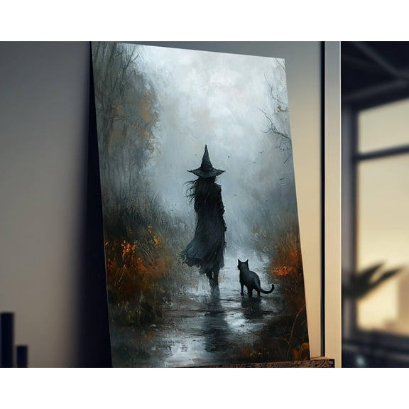 Halloween Prints, Witch Print, Black Cat Print, Dark Academia, Vintage Witch Art, Witchy Wall Decor, Gothic Wall Art, Witchy Gifts For Her