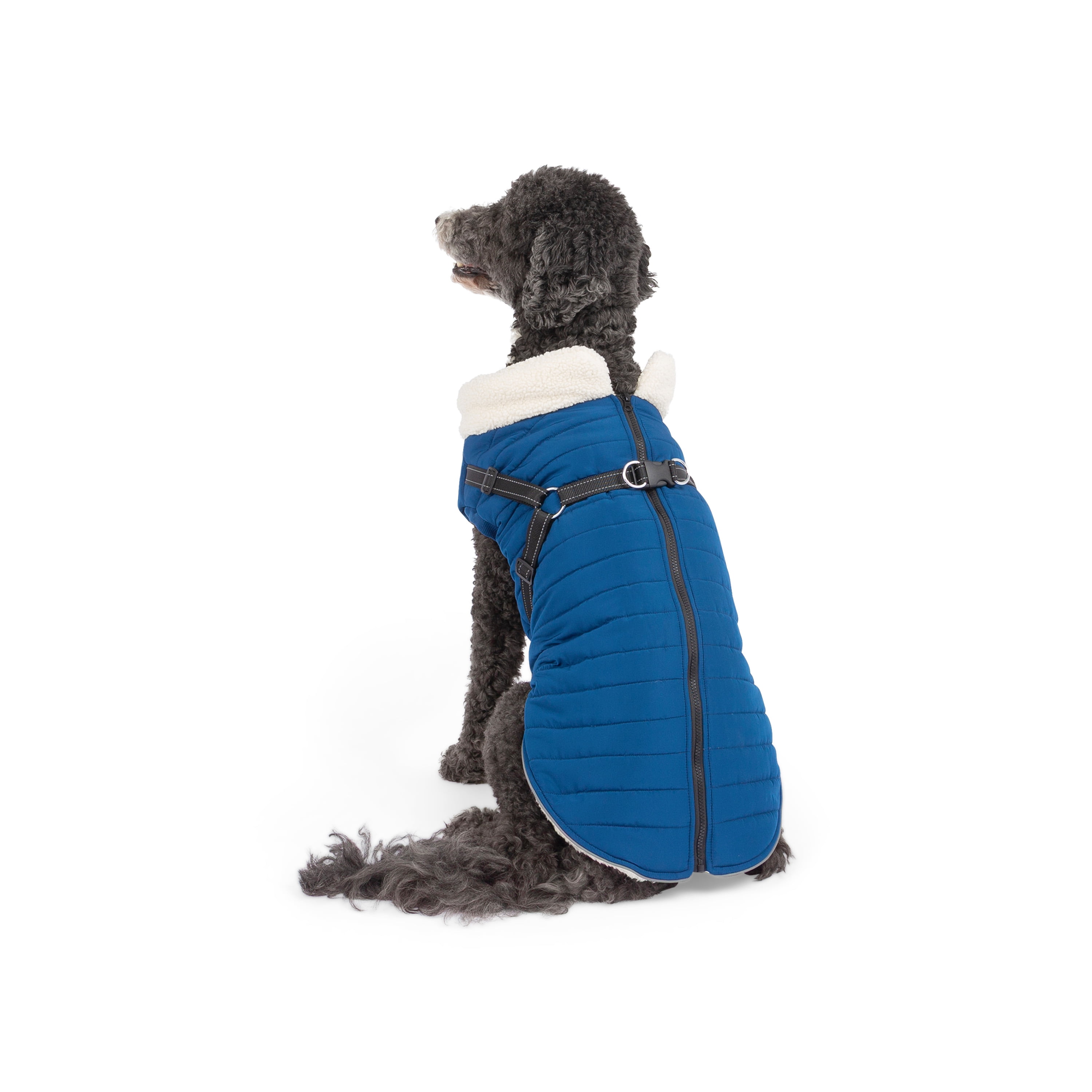 One Paw, Veste Matelassée Légère pour Chien avec Harnais, Bleu Marine Gilet matelassé léger avec harnais