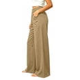 thumbnail image 5 of MYAOYINo Boundaries Womens Elastic Waist Wide Leg Pants Large Patch Pockets Casual Trousers, 5 of 7