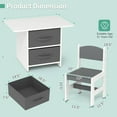 thumbnail image 3 of Costway Babyjoy Kids Art Play Wood 2-Piece Chair and Storage Activity Table Set, Grey/White, 3 of 10
